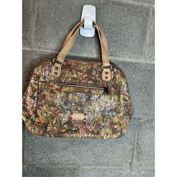 Sakroots Sequined Floral Purse Handbag Tan - Picture 1 of 5
